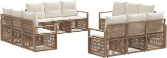vidaXL Conjunto De Sof&aacute;s De Jard&iacute;n 12 Uds. Beige Rat&aacute;n Sint&eacute;tico Vidaxl