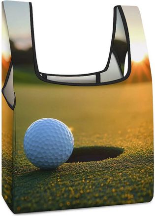 Generic Cool Golf Ball Shopping Bag Reusable Grocery Tote Bag Foldable Handbag for Travel Picnic
