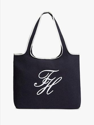 Tommy Hilfiger Canvas Beach Tote Bag With Pouch