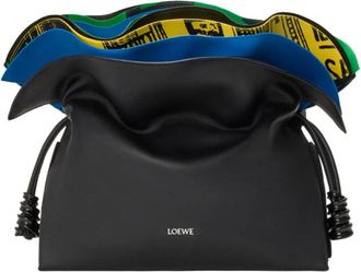 Loewe Flamenco Clutch Millefeuille M - female - Loewe - Clutches - Black - ONE SIZE - Bags