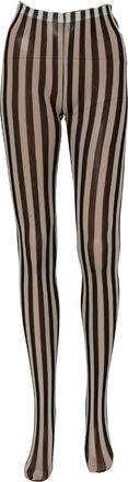 Dolce & Gabbana Womens Black White Stripes Tights Stocking Pantyhose Socks Nylon Clothing