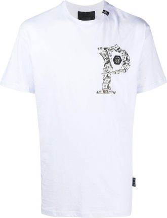 Philipp Plein logo print T-shirt - men - Cotton/Polyester - XXXL - White