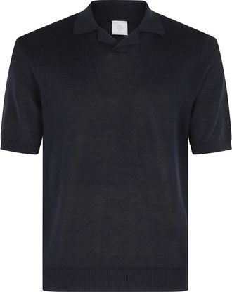 Eleventy Maglia Petto e Bavero - Heren - Polos - Blauw - XL - Leer - Tops