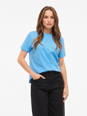 Vila Kurzarmshirt VILA VINORA S/S T-SHIRT - NOOS, Damen, Gr. XXL, all aboard, Jersey, Obermaterial: 96% Baumwolle, 4% Elasthan, unifarben, regular fit norm