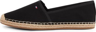 Tommy Hilfiger Womens Flag Canvas Espadrilles with Logo, Black (Black), 6.5