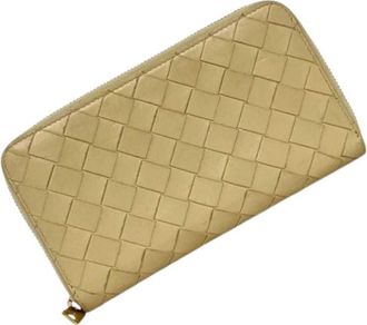 Bottega Veneta Pre-owned Vintage Lange Portemonnee - Dames - Vintage Accessoires - Beige - ONE Size - Leer - Vintage