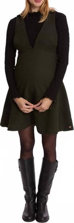 Cache Coeur Charlotte Maternity And Nursing Pinafore Dress In Khaki
