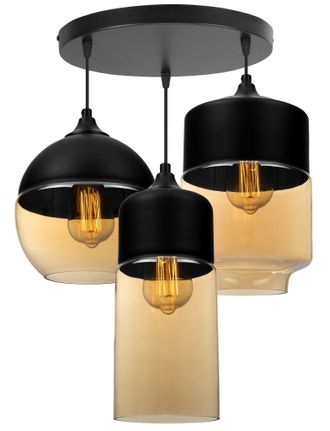 OEM L&aacute;mpara Moderna De Metal Y Vidrio Con Tres Fuentes De Luz