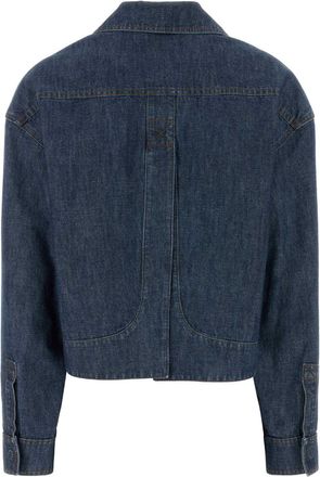 Fendi Womens Denim Overshirt Jacket Navy Cotton