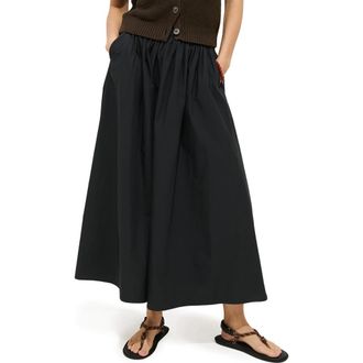 Alex Mill Charlie Poplin Maxi Skirt in Black at Nordstrom, Size X-Large
