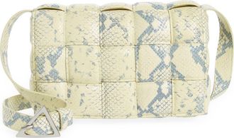 Bottega Veneta Padded Cassette Python Embossed Leather Crossbody Bag in Kiwi Black Silver at Nordstrom
