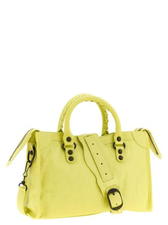 Balenciaga Lambskin Leather Top Handle Bag - Yellow