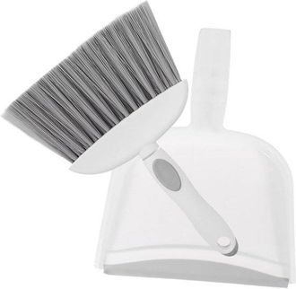 OEM Mini Juego De Limpieza Blanco Con Recogedor Y Cepillo: Juego De Limpieza Compacto E Higi&eacute;nico Para Escritorio, Cocina Y Coche