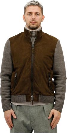 The Jack Leathers Su&egrave;de Jas met Wollen Mouwen en Achterkant - Heren - Leren en Su&egrave;de Jassen - Veelkleurig - 4XL - Wol - Jassen