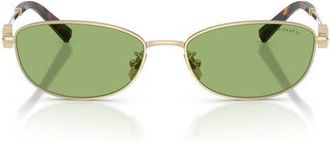 Tiffany & Co. 56mm Oval Sunglasses in Pale Gold /Green at Nordstrom