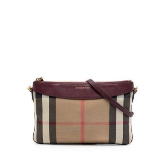 Burberry Pre-owned Cross Body Bags, female, Brown, Size: ONE SIZE Pre-owned Canvas shoulder-bags