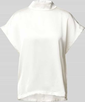 HUGO BOSS Slim Fit Blusenshirt mit Stehkragen Modell Caneli in Offwhite, Größe 32