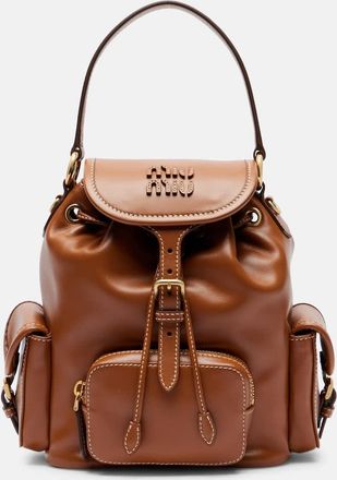 Miu Miu Logo leather backpack