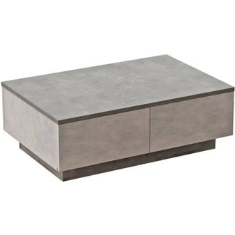 Dmora Mesa De Caf&eacute; Dlucches, Mesa De Centro Baja, Revistero Para Sof&aacute;, Estante De La Sala De Estar, 90x60h32 Cm, Plata Y Antracita - Dmora