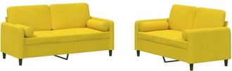 vidaXL Vidaxl - Juego De Sof&aacute;s Con Cojines 2 Piezas Terciopelo Amarillo