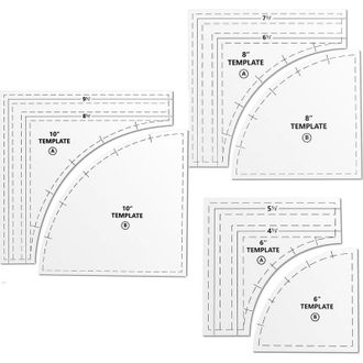OEM Juego De 3 Reglas Y Plantillas Grandes Para Acolchado Con Un Margen De Costura De 6,35 Mm