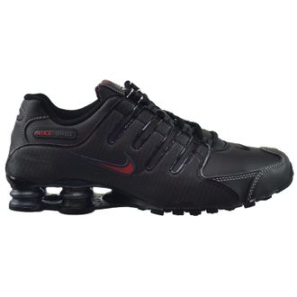 Nike Shox NZ Leather Synthetic Mens Low Top Trainers - Black Varsity Red White - Size:UK 9.5