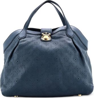 Louis Vuitton Cirrus Handbag Mahina Leather MM tote bag - Blu