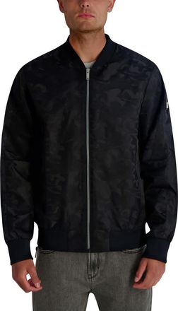 Karl Lagerfeld Camo Bomber Jacket in Black at Nordstrom, Size Xx-Large