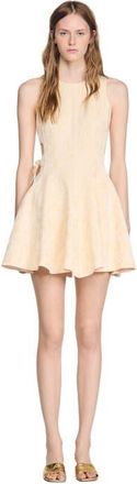 Sandro Short floral jacquard dress in Vanilla at Nordstrom, Size 36