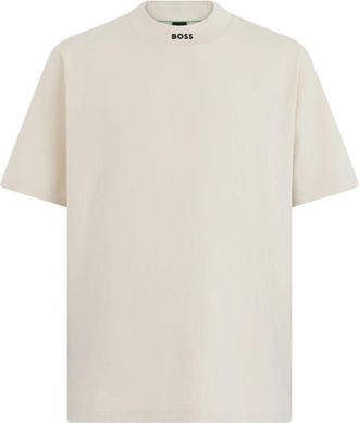 HUGO BOSS Tee Collar Zone T-shirt - Heren - T-shirts - Beige - L - Katoen - Tops