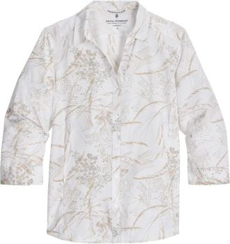 Royal Robbins Expedition Pro 3/4 Sleeve Bluse f&uuml;r Damen | grau/wei&szlig;