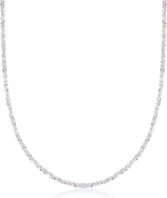 Ross-Simons Italian 2mm Sterling Silver Crisscross-Chain Necklace