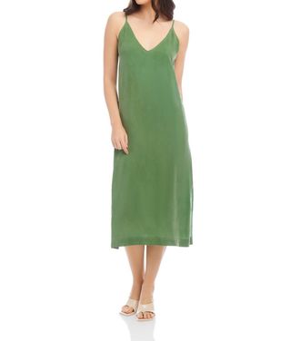 Fifteen Twenty Jordyn Side Slit Midi Dress In Jade