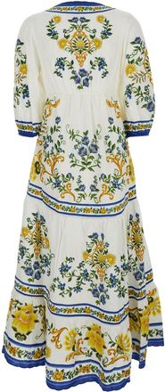 Farm Rio Womens Maxi V-Neck Dress Multicolour