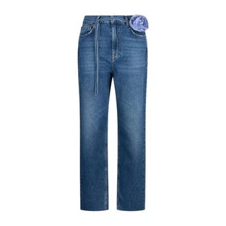 Liu Jo Straight Jeans, female, Blue, Size: W24 Jeans straight con cintura
