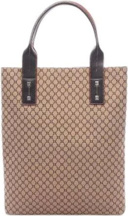 Celine Pre-owned Tote Bags, female, Brown, Size: ONE SIZE Pre-owned Macadam Leather Nylon Canvas Tote Bag