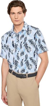 Black Clover Hidden Clover Polo Mens Clothing White/Peri Blue : 2XL, Polyester/Spandex