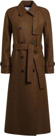 Harris Wharf London Trench lungo in lana pressata - - Coats - Donna - Marrone - L