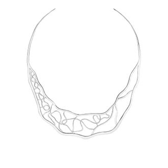 Gold & Honey Womens Abstract Cuff Choker In Silver