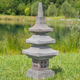 Wanda Collection Wanda Collection - Linterna Japonesa Pagoda De Piedra De Lava 90 Cm