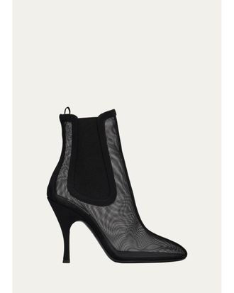 Alaia 100mm Mesh Chelsea Ankle Boots