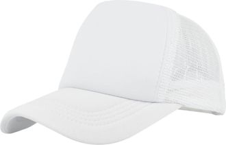 Generic Mesh Contrast Color Baseball Cap Solid Fashion Trucker Dad Cap Holiday Sun Visors Hat Adjustable Quick Dry Breathable Unisex Men Women White One Size