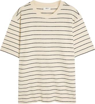 Nn.07 Pedro Striped-knit Cotton T-shirt - Navy - Xxl