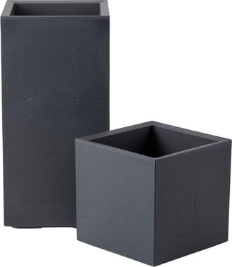OEM Juego De Jardineras Betonique Con Ruedas, Columna Color Antracita, 2 Piezas