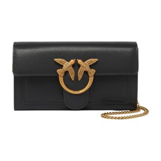 Pinko Cross Body Bags, female, Black, Size: ONE SIZE Love One Wallet