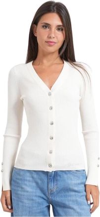 Guess Ellie Cardigan - Dames - Vesten - Wit - S - Leer - Truien & Vesten