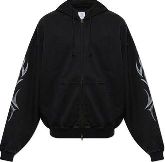 VETEMENTS Hooded Sweatshirt - Heren - Vesten met rits - Zwart - M - Katoen - Hoodies & sweatvesten
