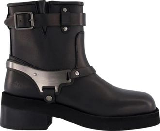 Nubikk Eve Maryn Biker Boot - Dames - Enkellaarsjes - Zwart - 39 EU - Leer - Schoenen