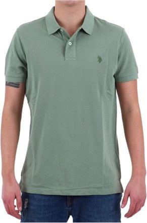 U.S.Polo Association U.s. Polo Assn., Tops, Heren, Groen, L, Katoen, Korte Mouw Polo Logo T-Shirt Groen