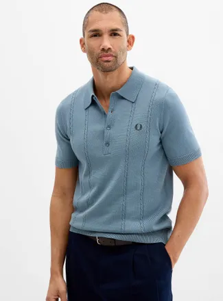 Fred Perry Mens Fine twisted cable Polo Shirt